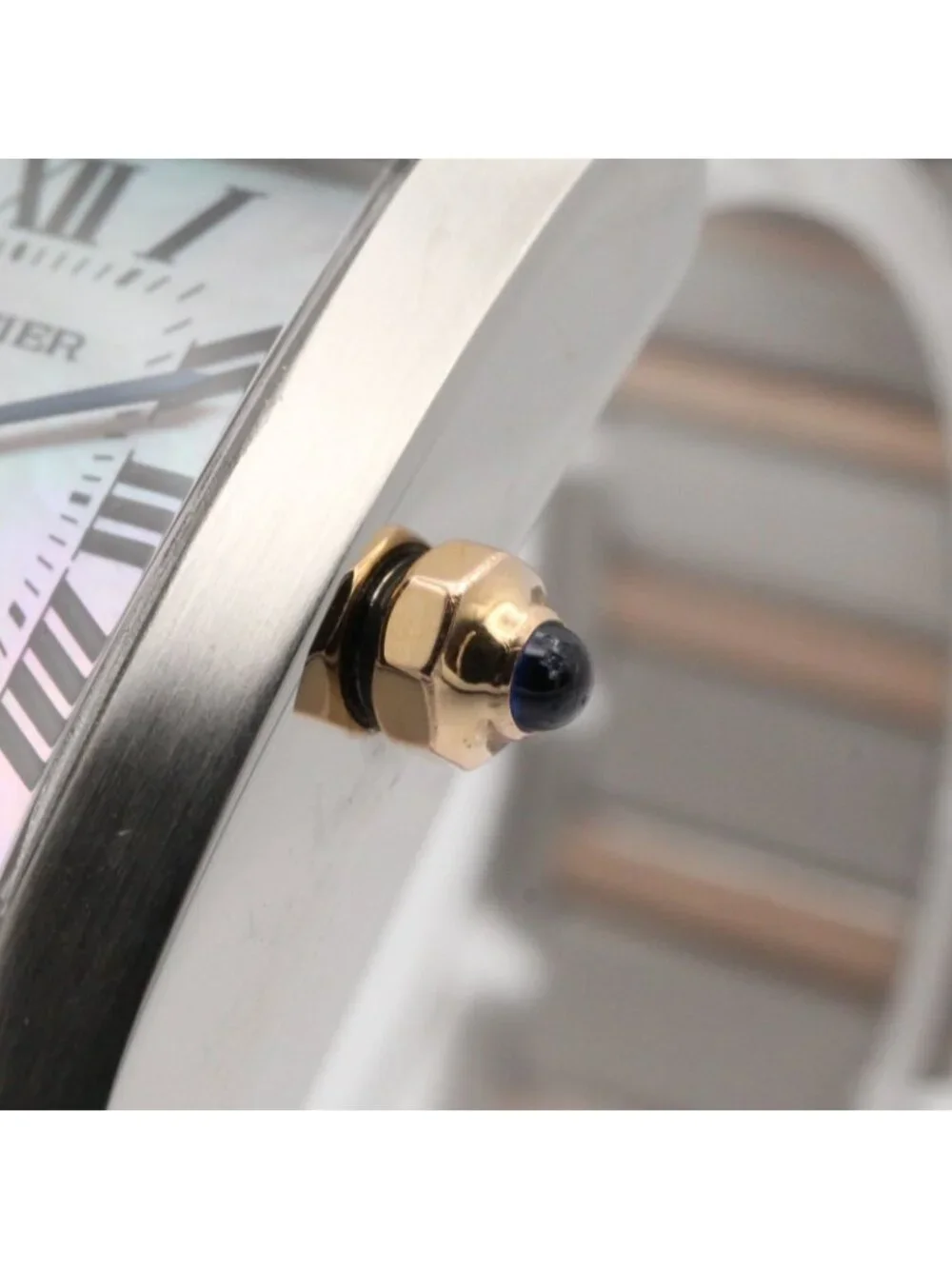 Cartier Watch Tank Francaise SM Pink Shell 18k Gold Stainless Steel